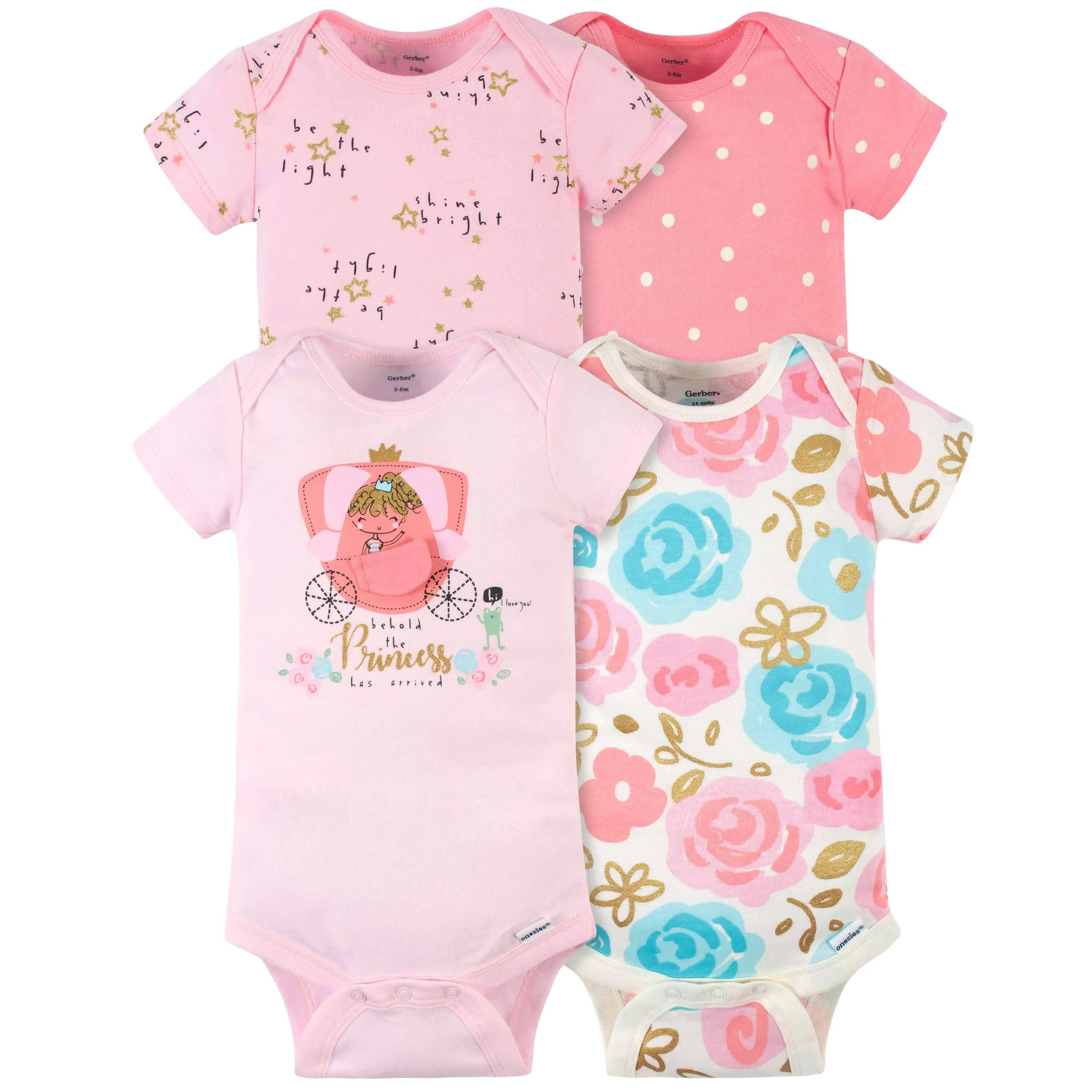 18-Piece Baby Girls Princess Onesies® Bodysuit, Mitten, Cap, & Sock Set