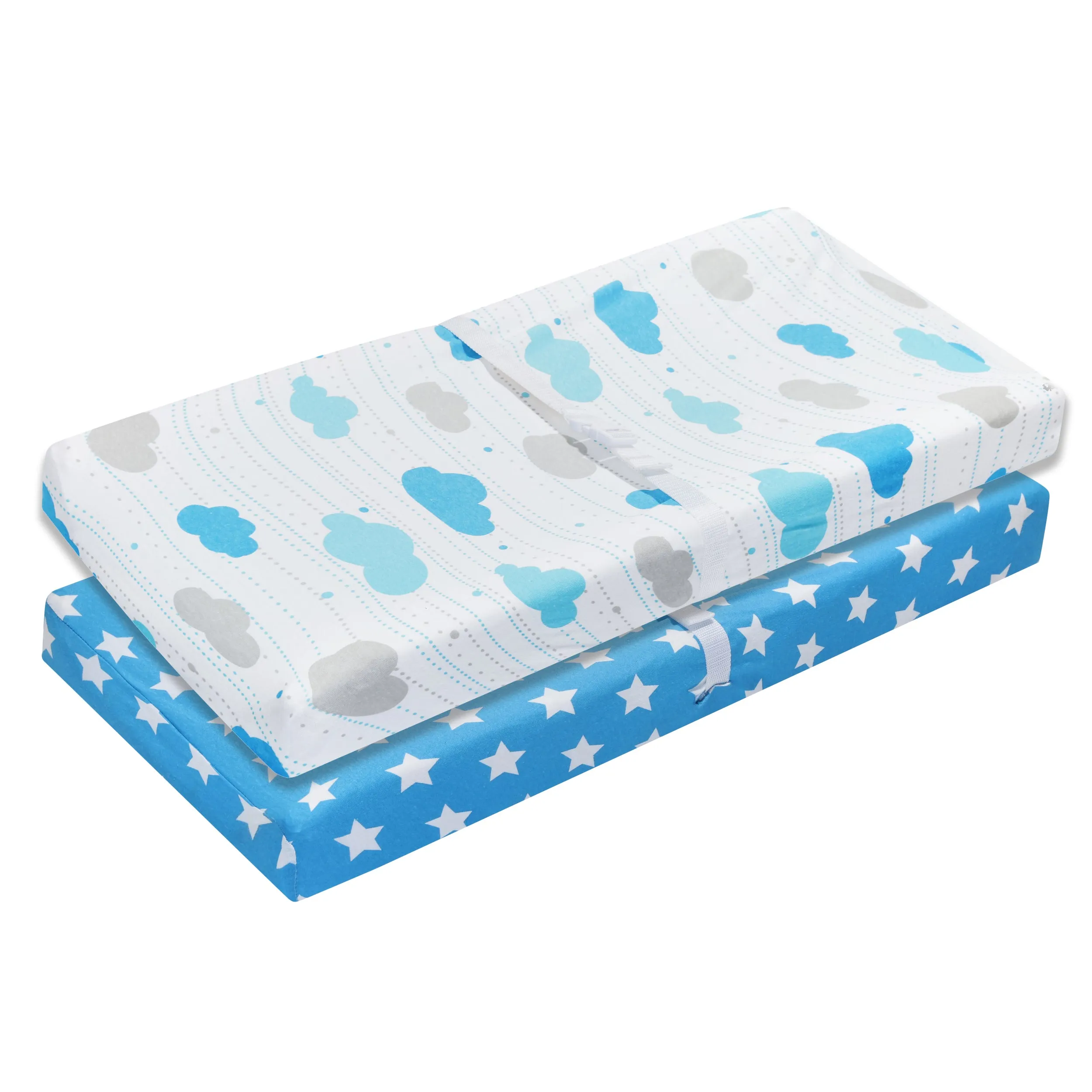 2 Pack Cotton Jersey Knit Changing Pad Cover - Stars/Clouds