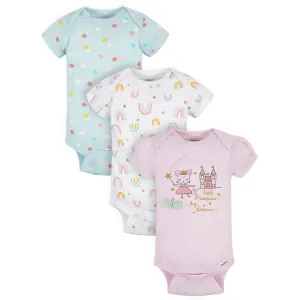 3-Pack Baby Girls Fairy Tale Short Sleeve Onesies® Bodysuits