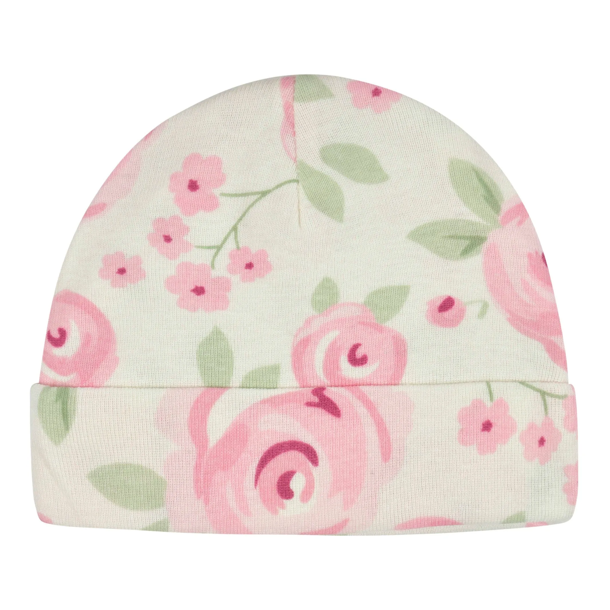 4-Pack Baby Girls Floral Caps