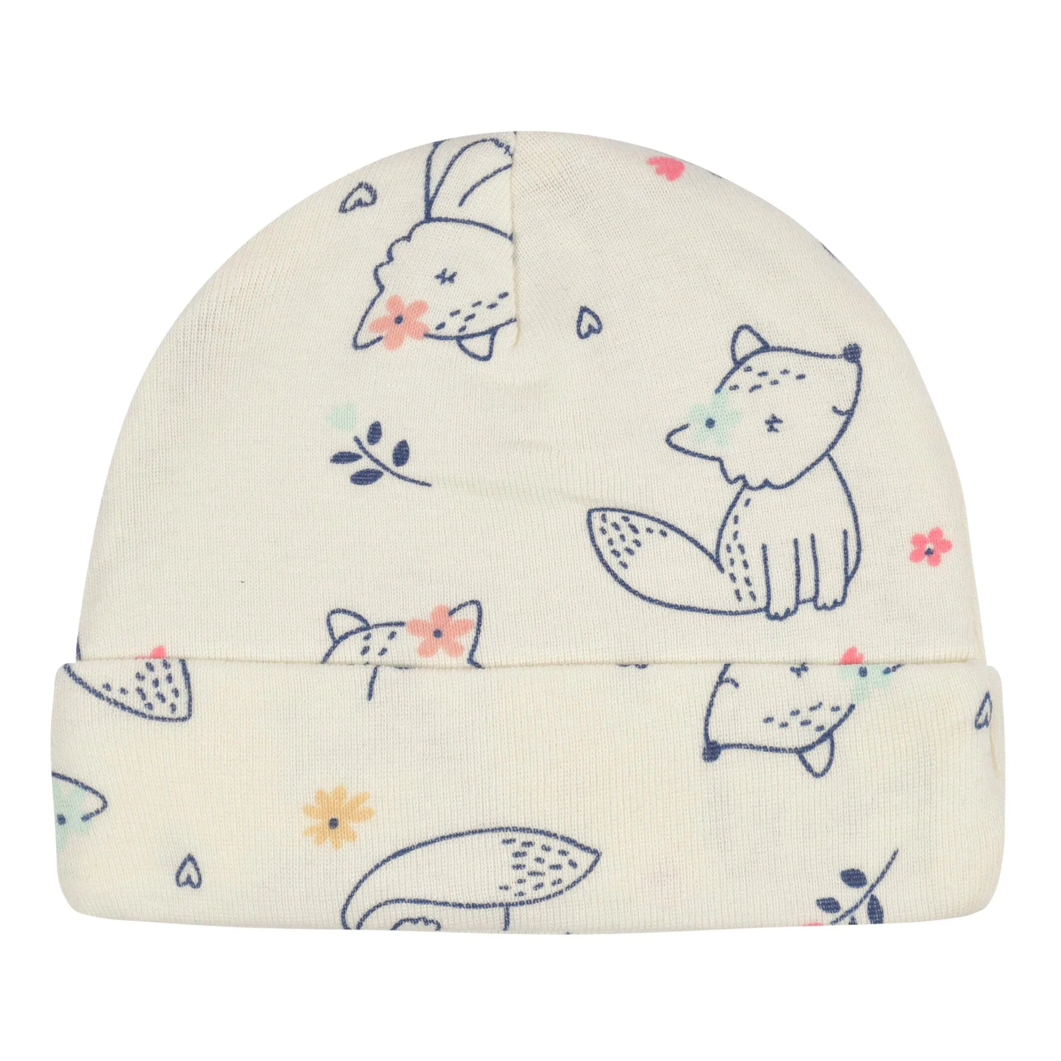 4-Pack Baby Girls Fox Caps