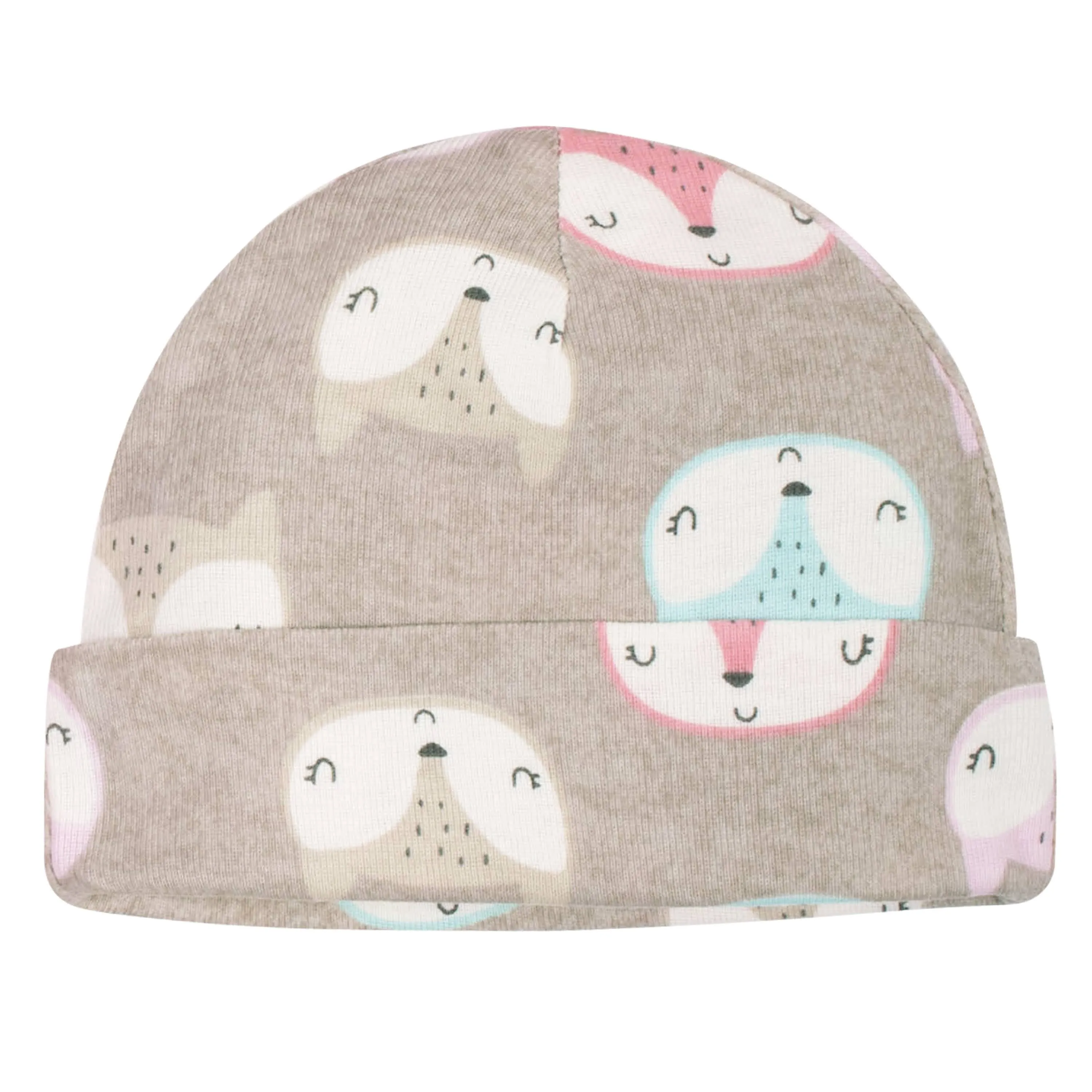 5-Pack Baby Girls Fox Caps