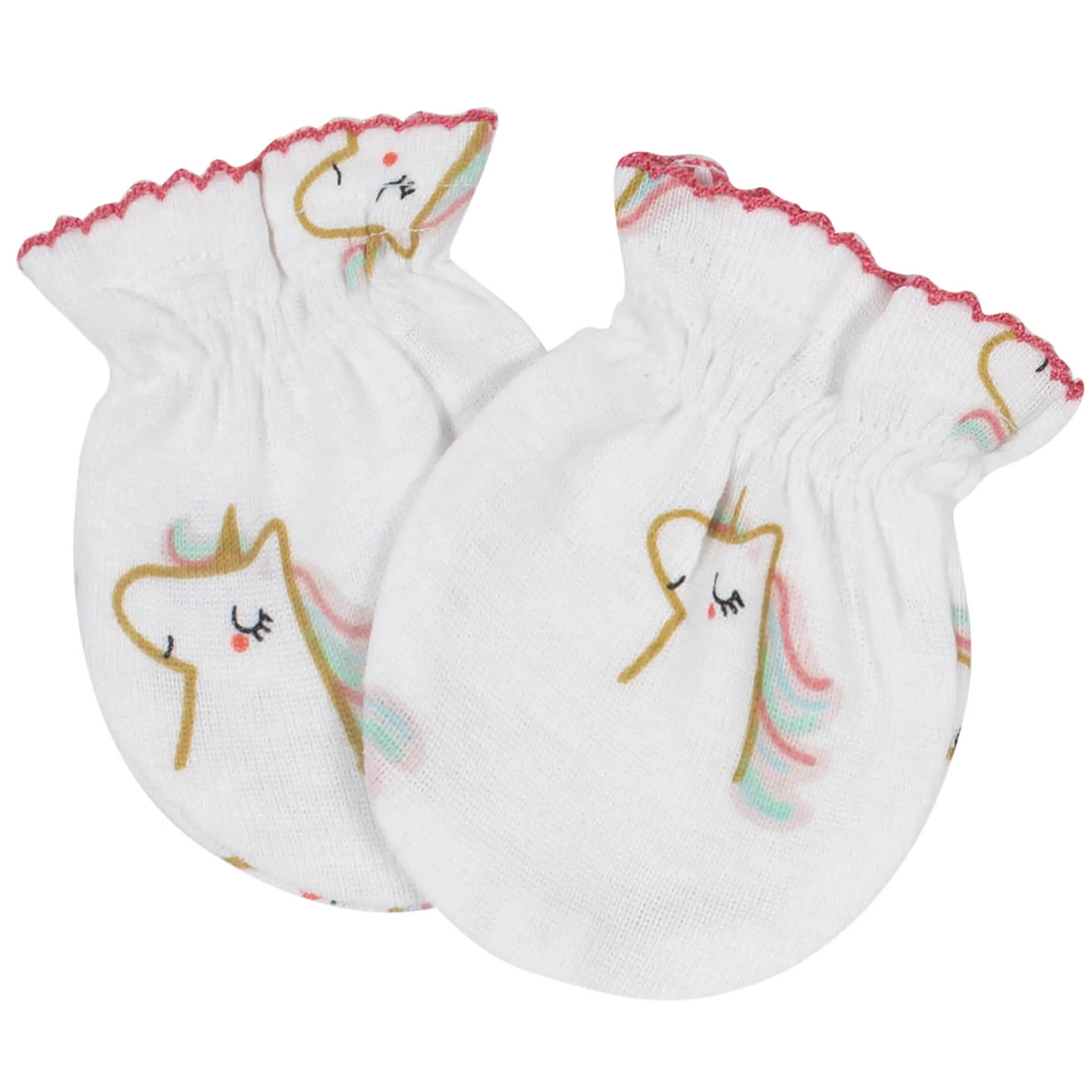 8-Pack Baby Girls Rainbow Organic Mittens