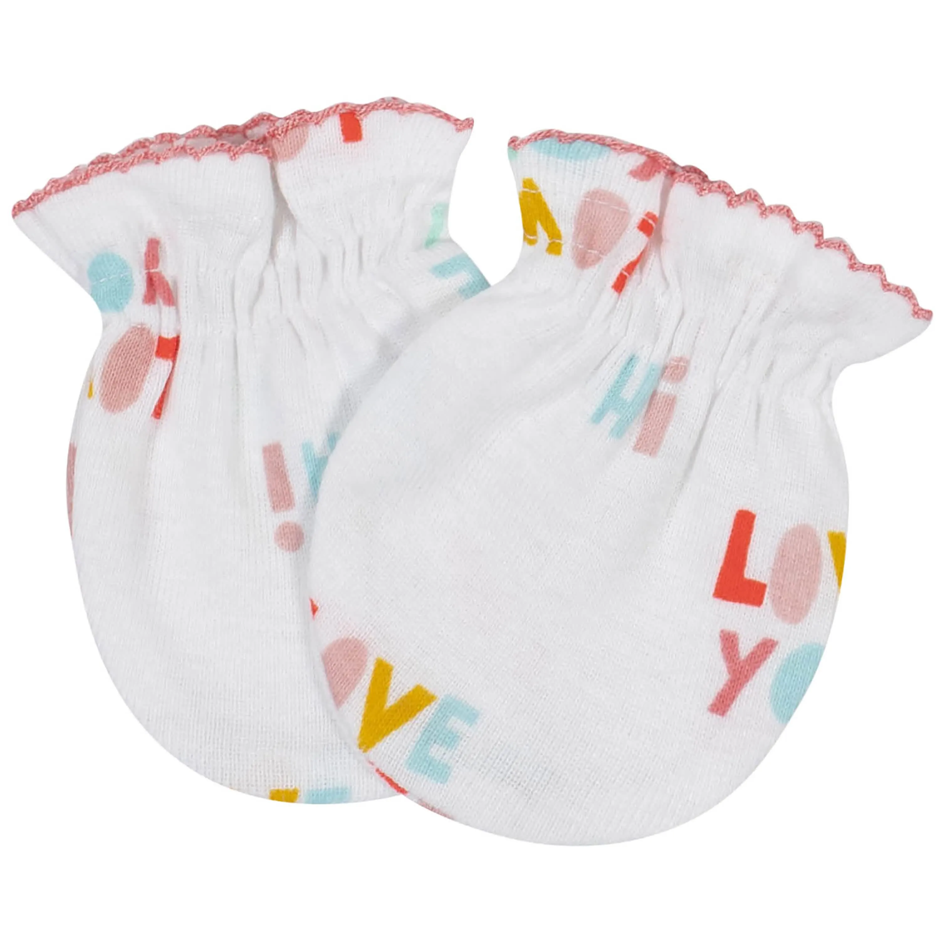 8-Pack Baby Girls Rainbow Organic Mittens