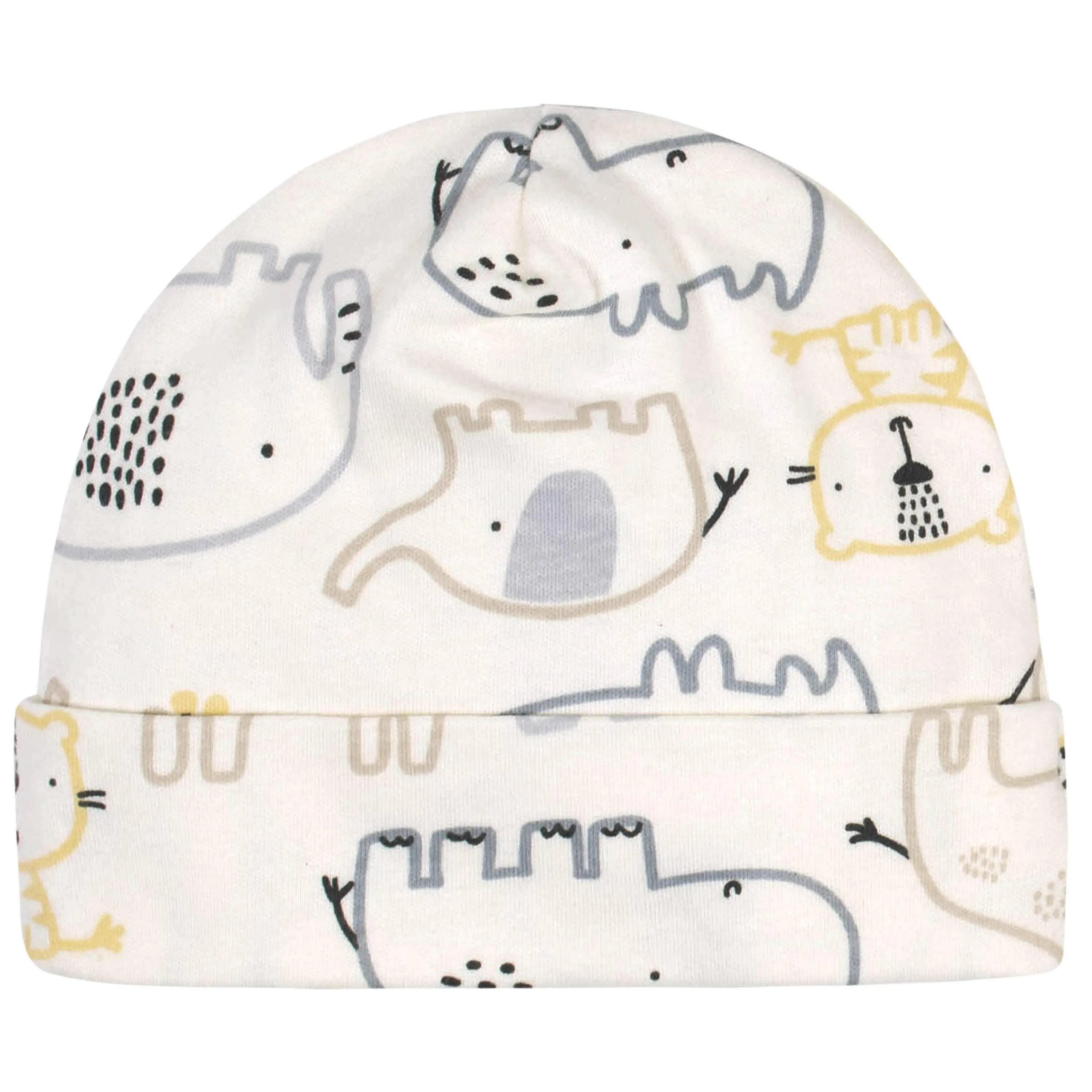 8-Piece Organic Baby Boys Wild Guy Caps & No Scratch Mittens