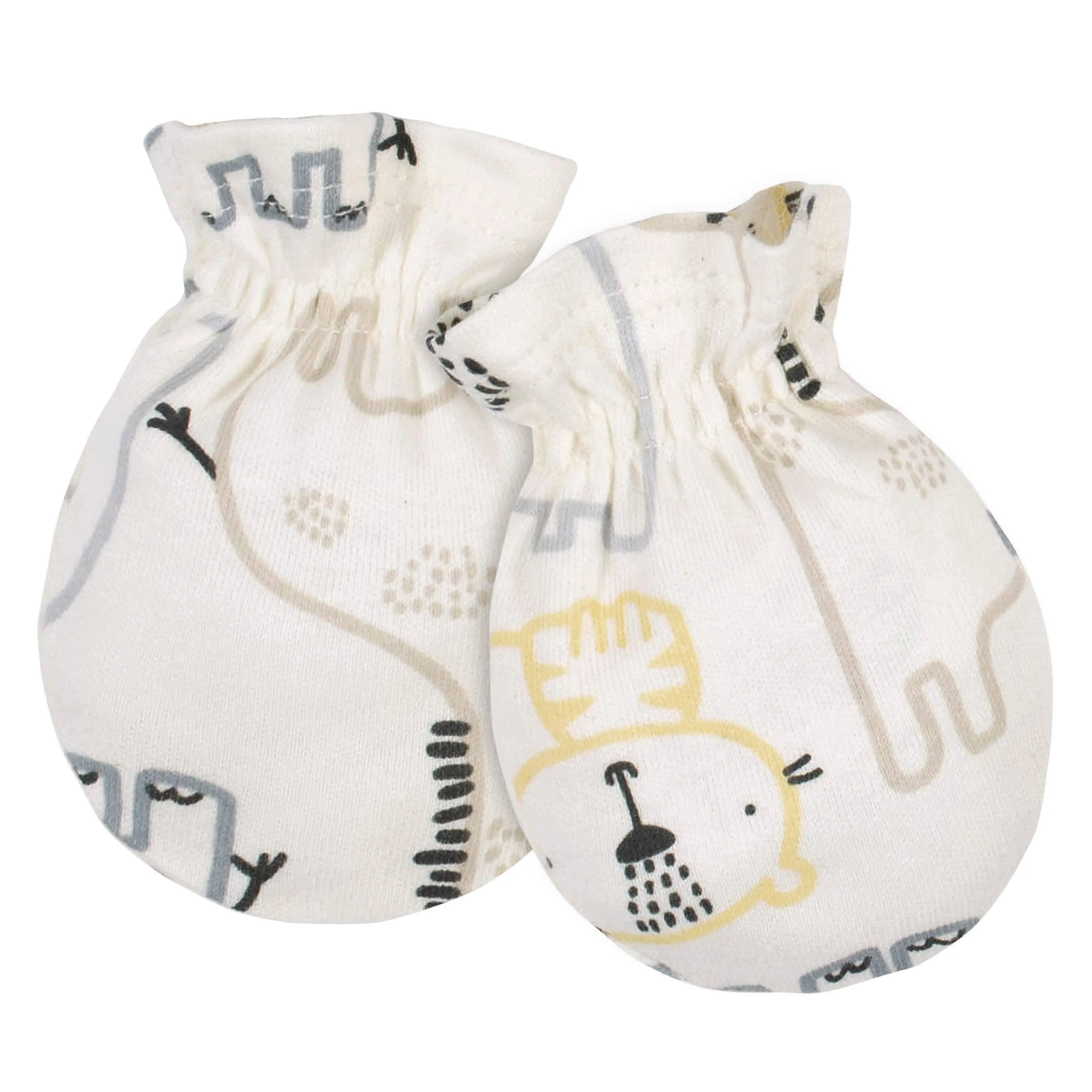 8-Piece Organic Baby Boys Wild Guy Caps & No Scratch Mittens