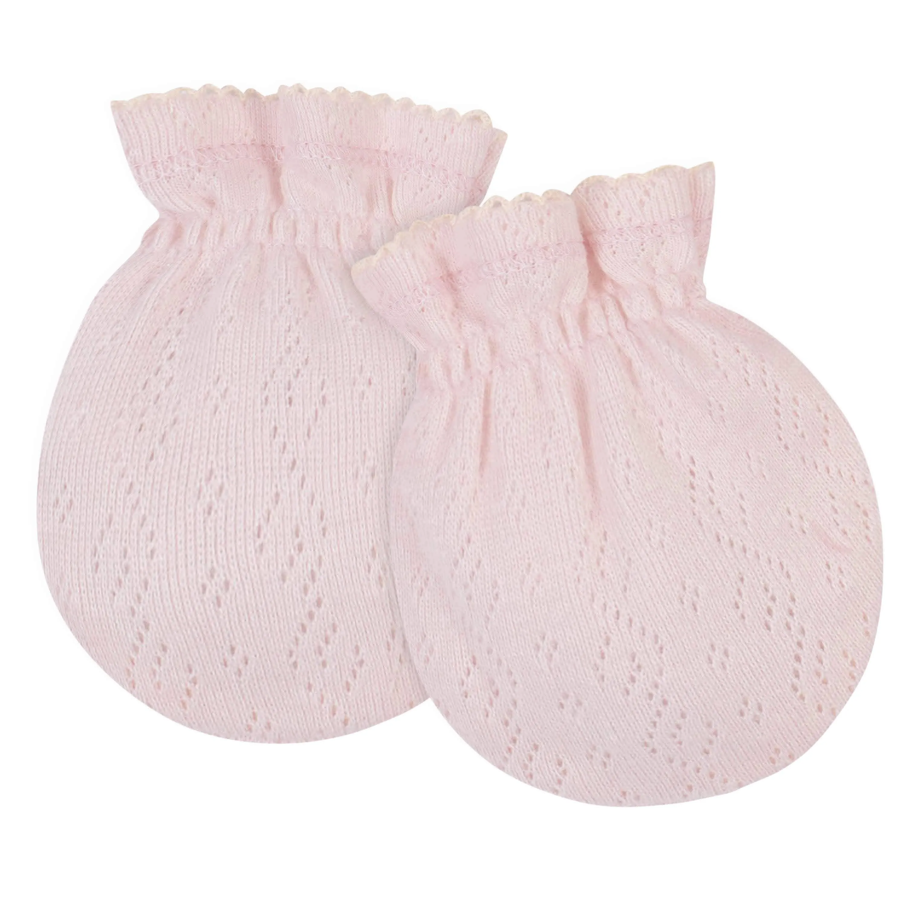 8-Piece Organic Baby Girls Floral Caps & No Scratch Mittens