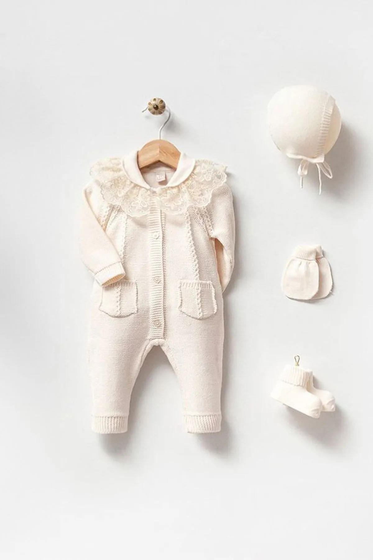 Adrian Cream Knit Newborn Coming Home Set (5 Pcs)