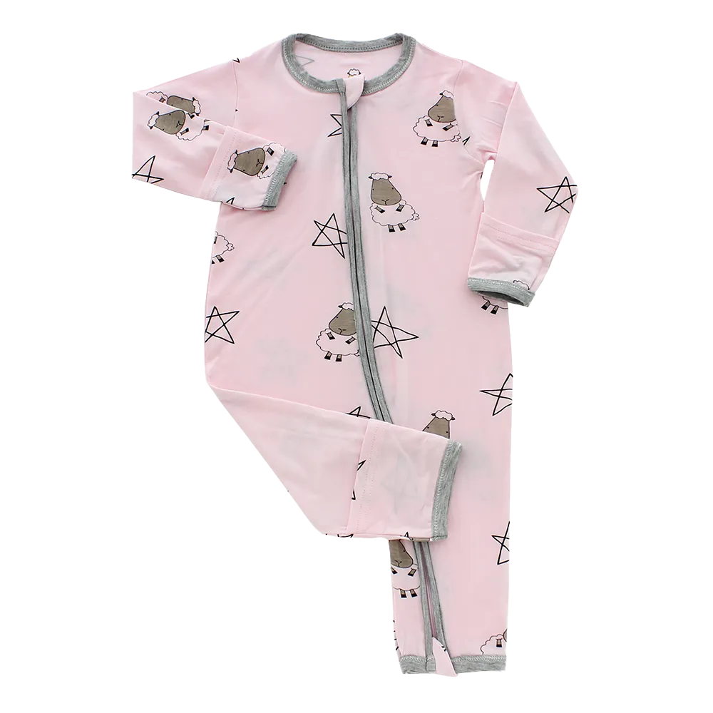 Baa Baa Sheepz Romper Zip Big Star & Sheepz Pink