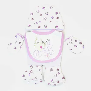 Baby Bib Cap   Mittens 4PCs Set