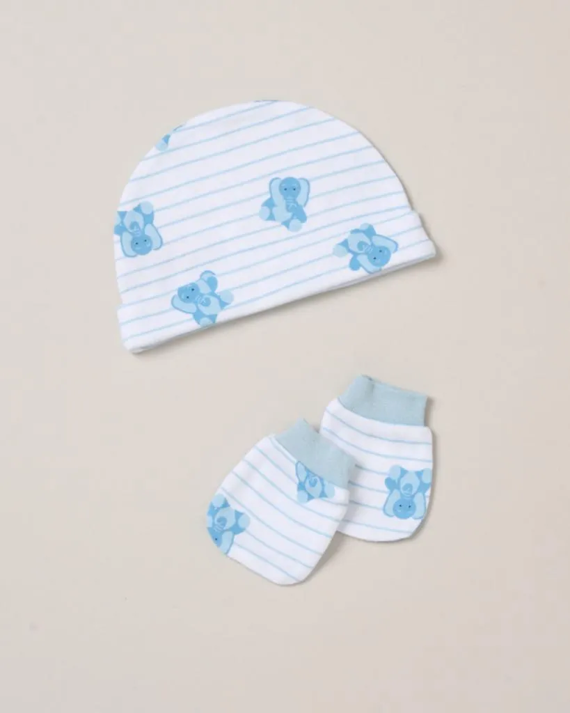 Baby Boy Clothing Blue and White 'Elephant' Gift Set