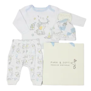 Baby Boys Elephant 4 Piece Gift Set