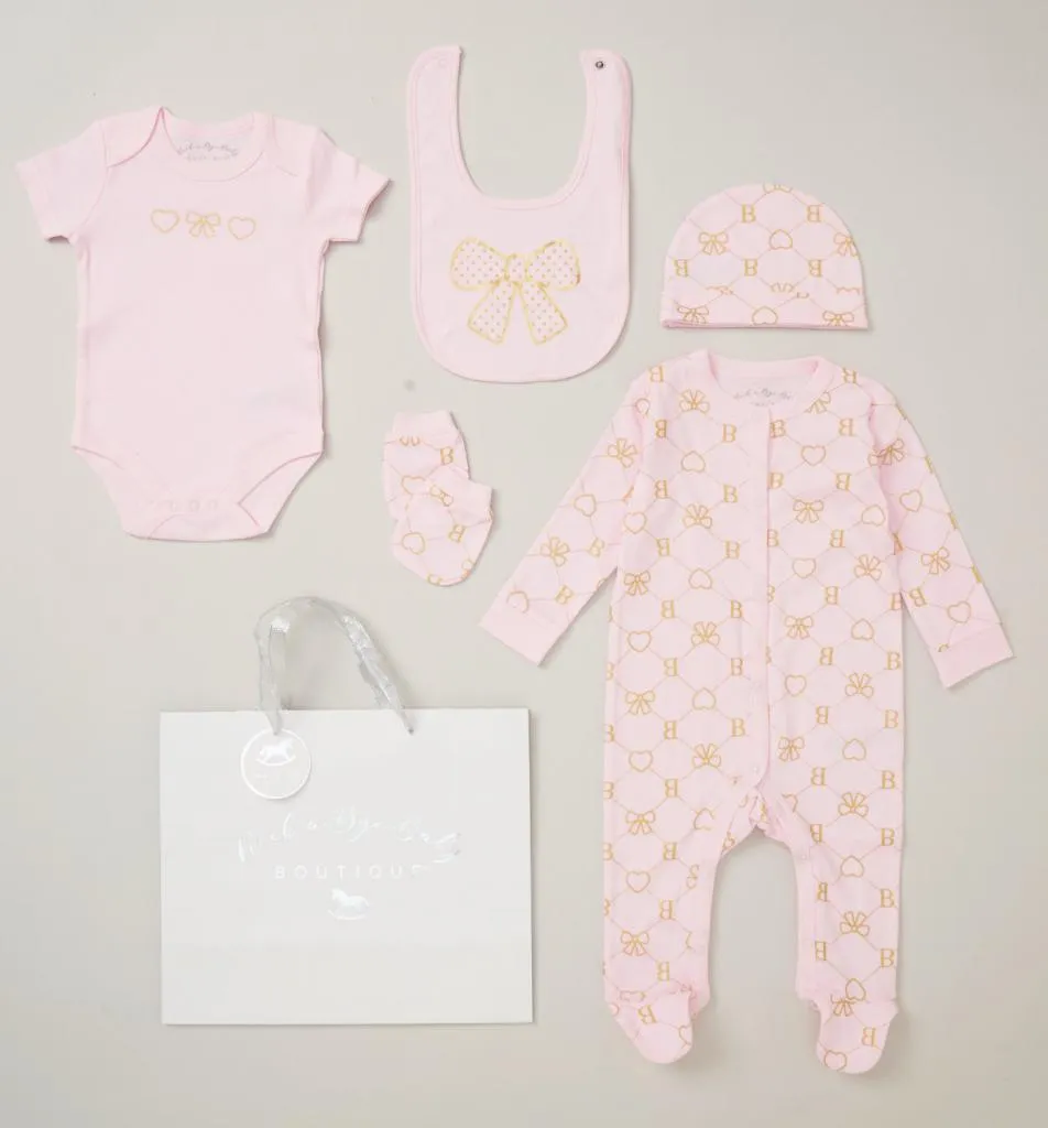 Baby Girl Clothing Gift Set 'Hearts and Bows'