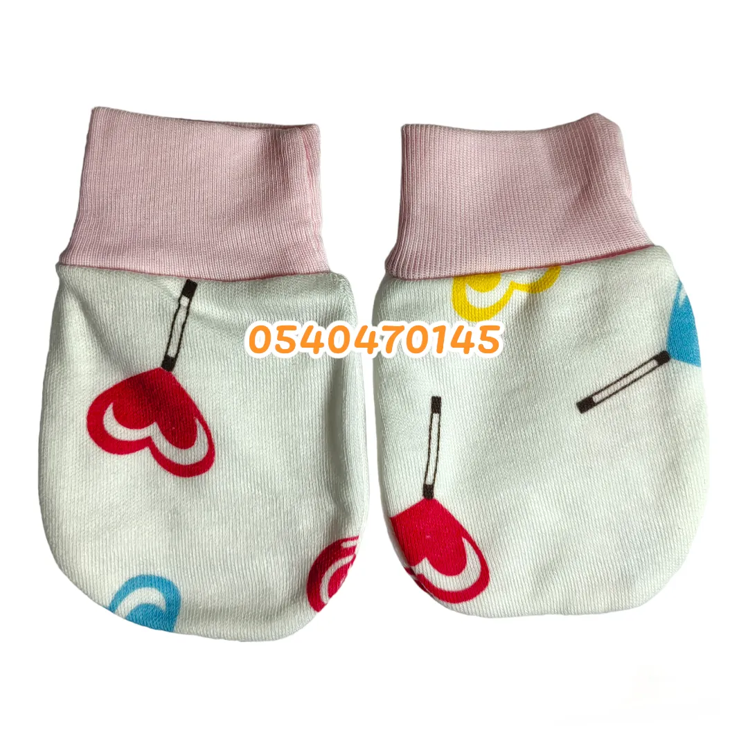 Baby Girl Mittens Set (3pcs) I Love Milk