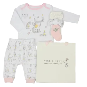 Baby Girls Elephant 4 Piece Gift Set