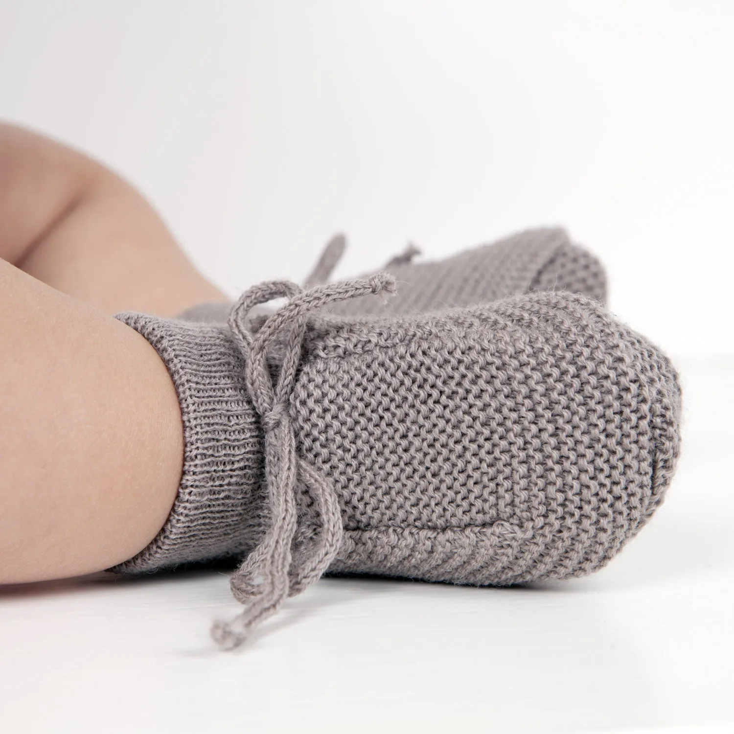 Baby Merino Wool Booties - Chocolate