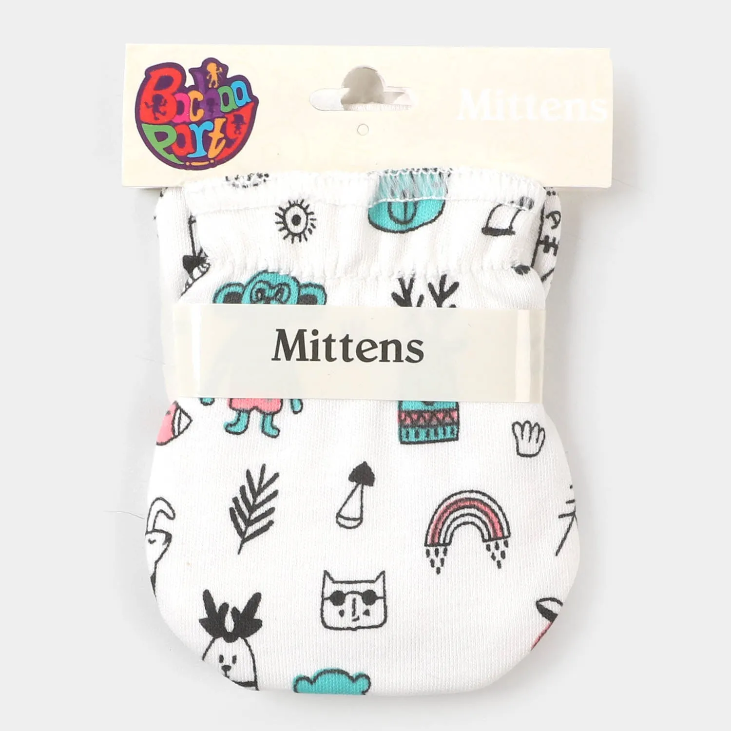 Baby Mittens Little Dude - White