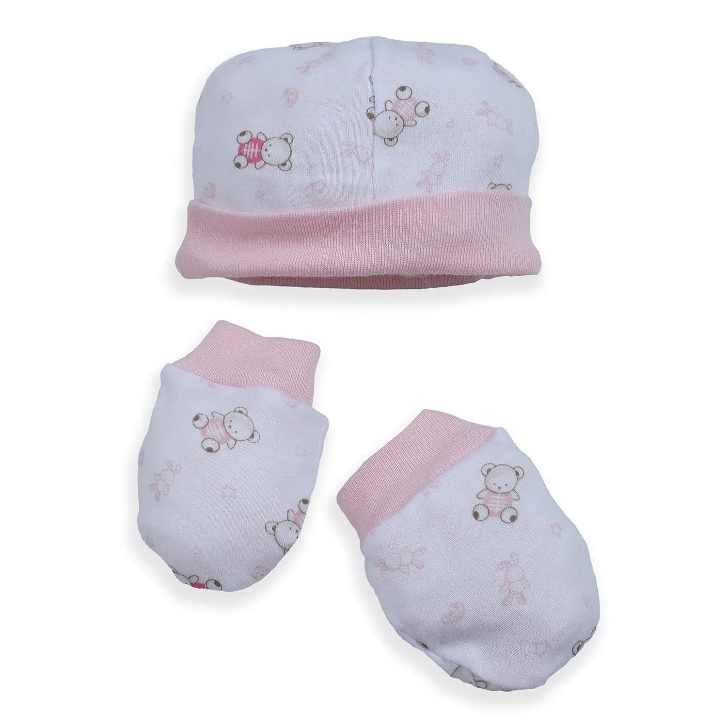 Baby Moo Sleepy Teddy Cotton Infant Essentials 8 pcs Romper Gift Set - Pink