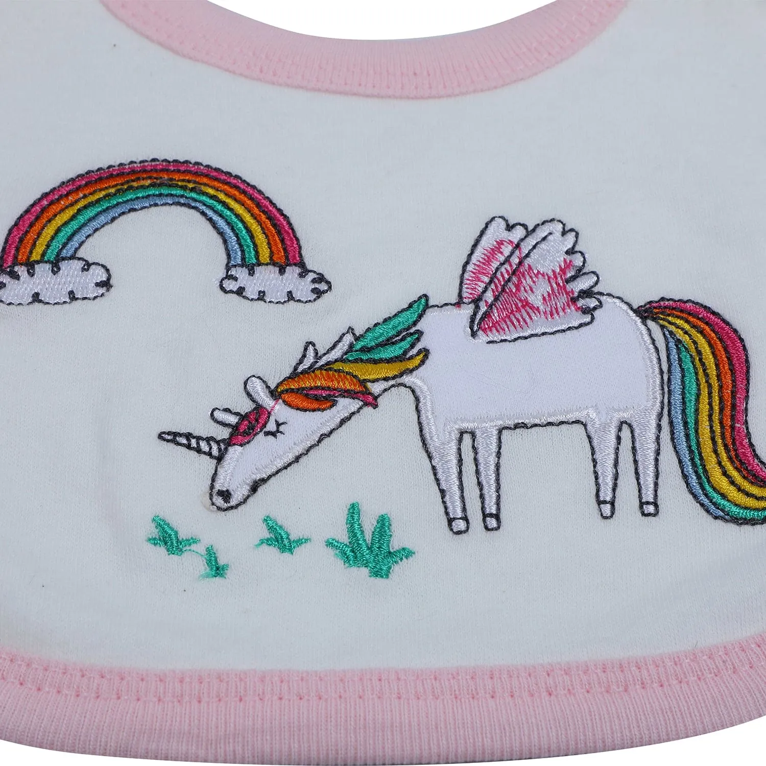 Baby Moo Unicorn Rainbow Infant Essentials 5 pcs Romper Gift Set - Pink