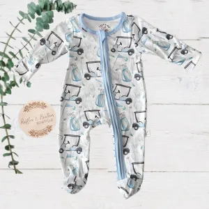 Baby Theo's Golf Cart Sleeper Zippie Jumpsuit