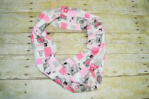 Baby/Toddler pink alphabet animal scarf, soft baby scarf, trendy baby scarf, alphabet baby scarf,infinity scarf