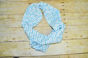 Baby/Toddler teal chevron infinity scarf, soft baby scarf, trendy baby scarf, multi blue chevron infinity baby scarf,infinity scarf,