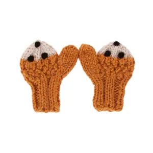 Bear Face Mittens Caramel