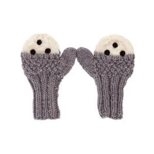 Bear Face Mittens Grey