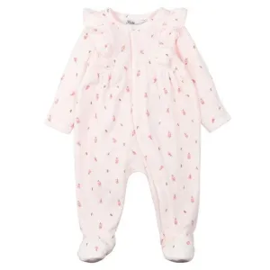 Bebe Dotti Ditsy Print Velour LS Onesie