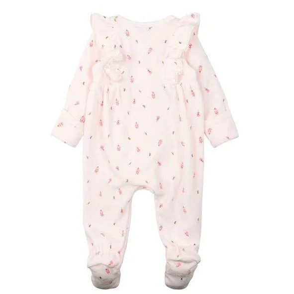 Bebe Dotti Ditsy Print Velour LS Onesie