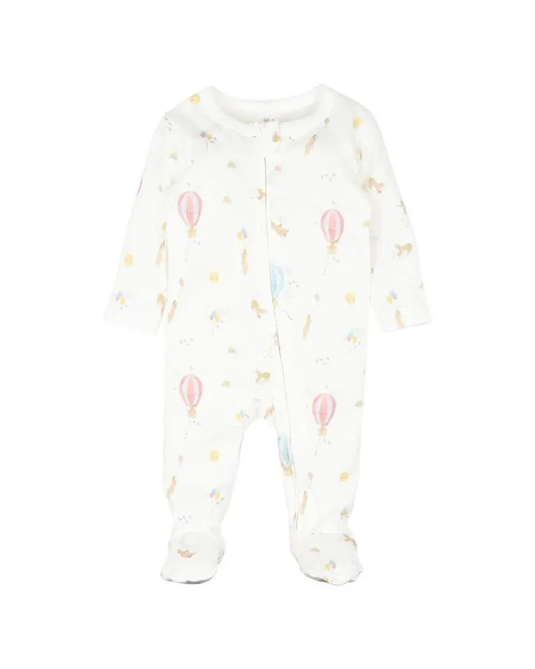 Bebe Morgan Print LS Zip Onesie