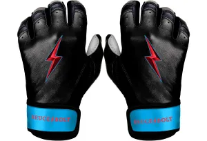 Bruce Bolt PREMIUM PRO BRINSON Series Short Cuff Batting Gloves: Black