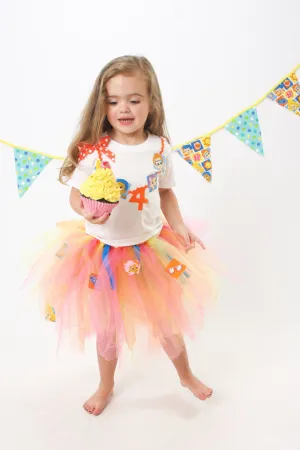 Bubble Guppies tutu outfit. Bubble Guppies Cake Smash. Shirt and Bubble Guppies tutu skirt. Girl Birthday Outfit, Birthday outfit