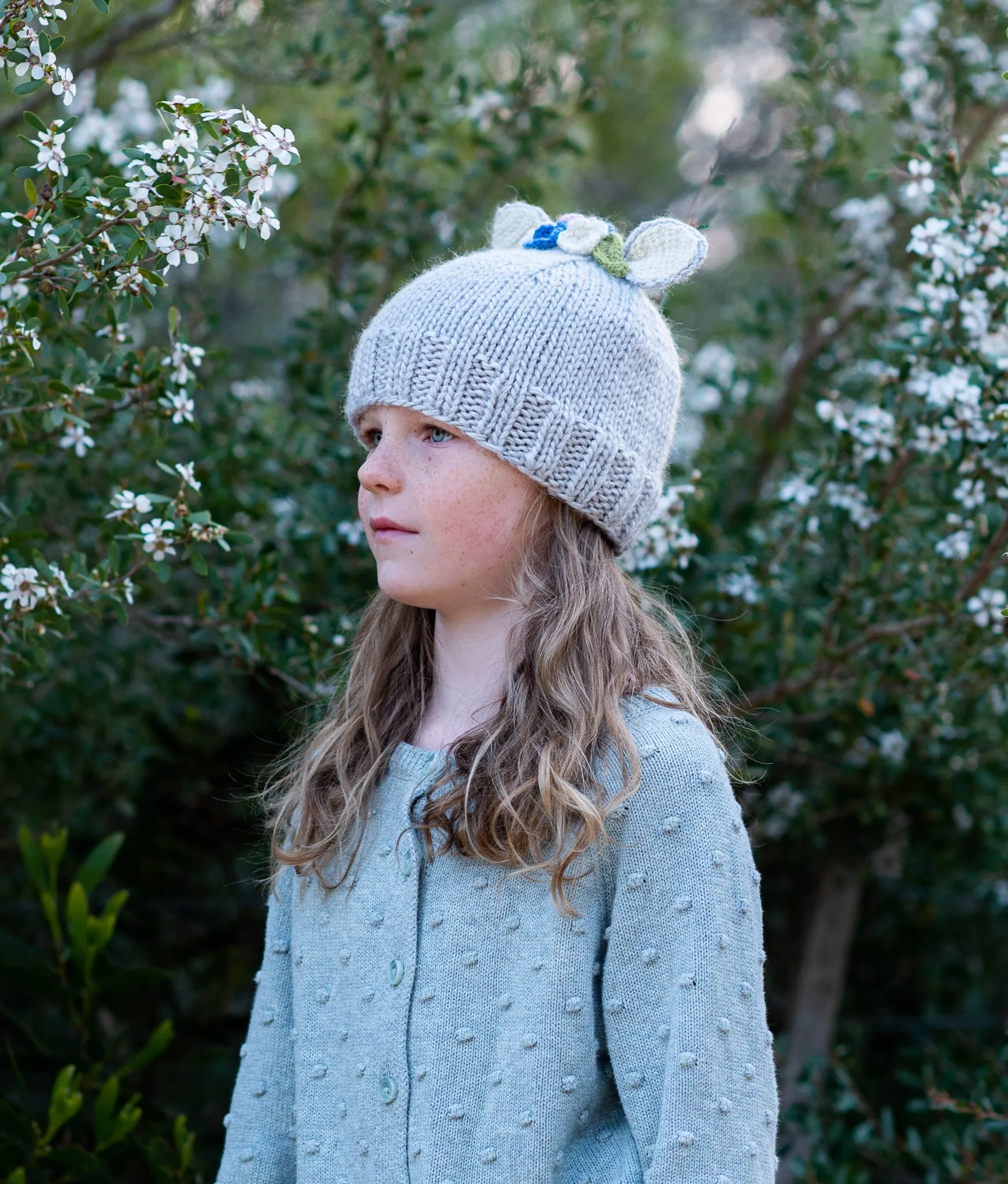 Bunny Bouquet Beanie Grey