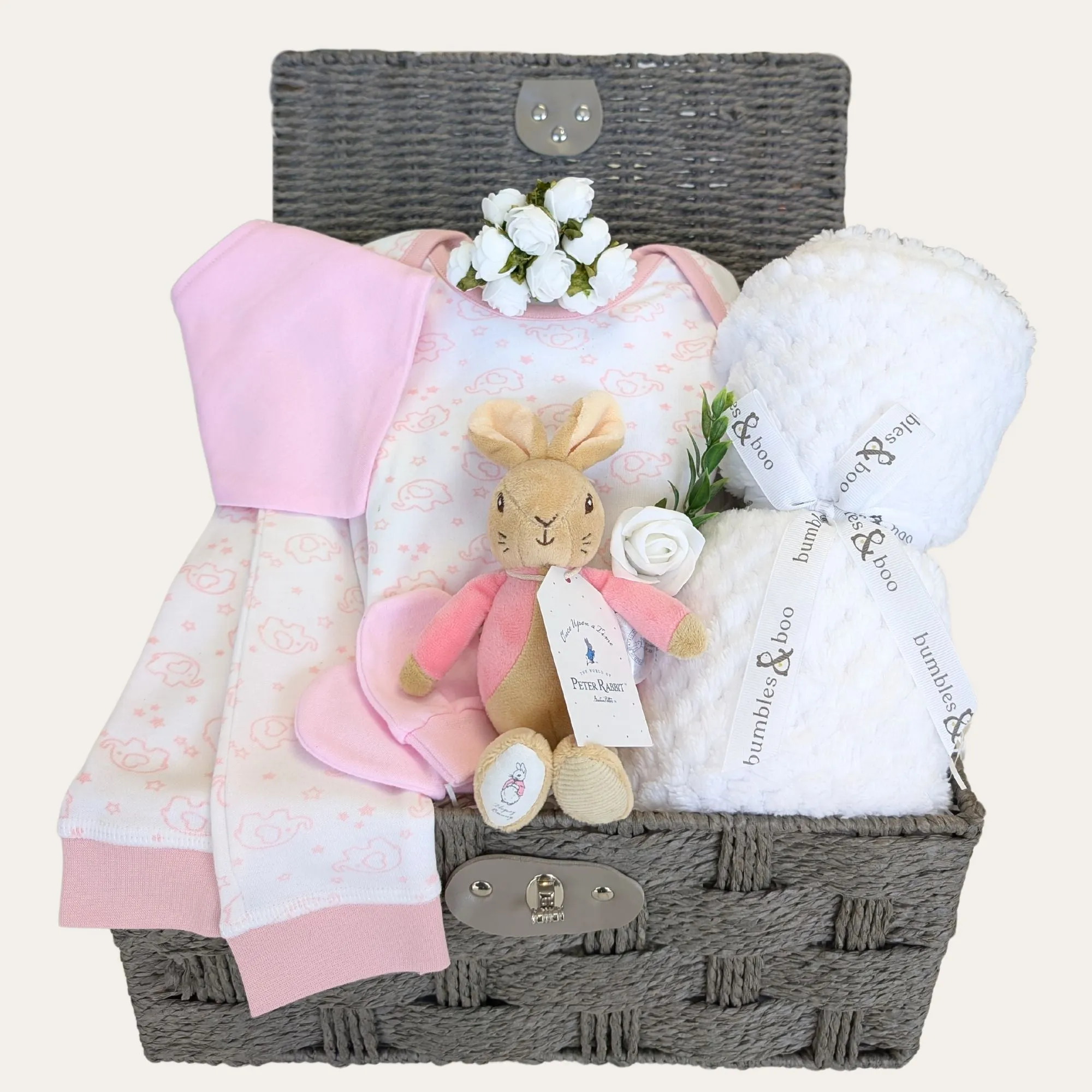 Bunny's Bedtime Adventure Baby Girl Gifts Basket