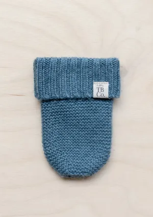 Cashmere & Merino Baby Mittens in Stone Blue