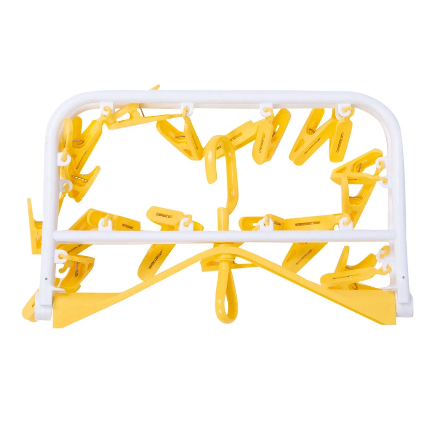 Clothes Hanger
 Square Foldable 24 Clips Yellow