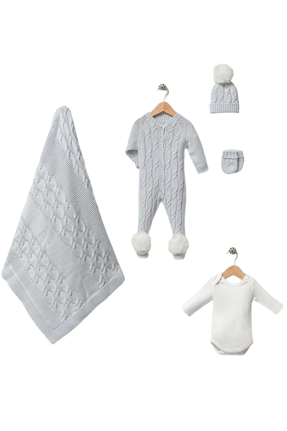 Daniel Blue Newborn Knit Coming Home Set (5 Pcs)