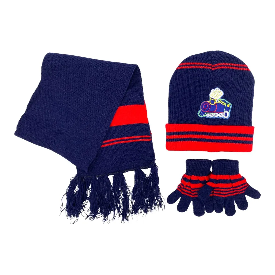 Empire Cove 3 Piece Kids Winter Knit Beanie Set Gloves Hats Scarves Girls Boys