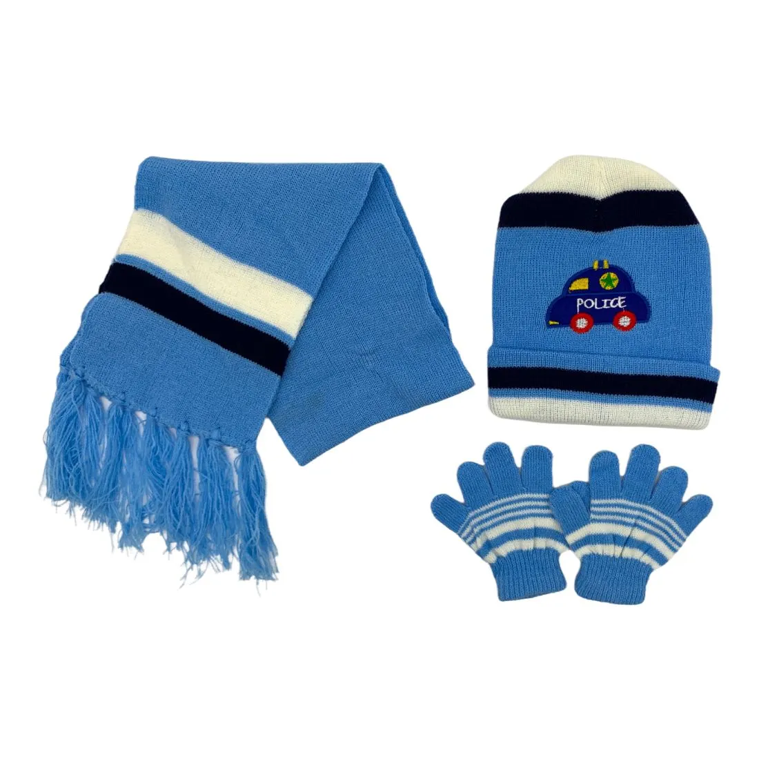 Empire Cove 3 Piece Kids Winter Knit Beanie Set Gloves Hats Scarves Girls Boys