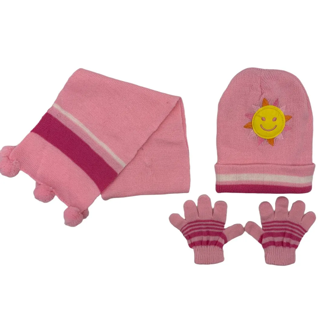 Empire Cove 3 Piece Kids Winter Knit Beanie Set Gloves Hats Scarves Girls Boys