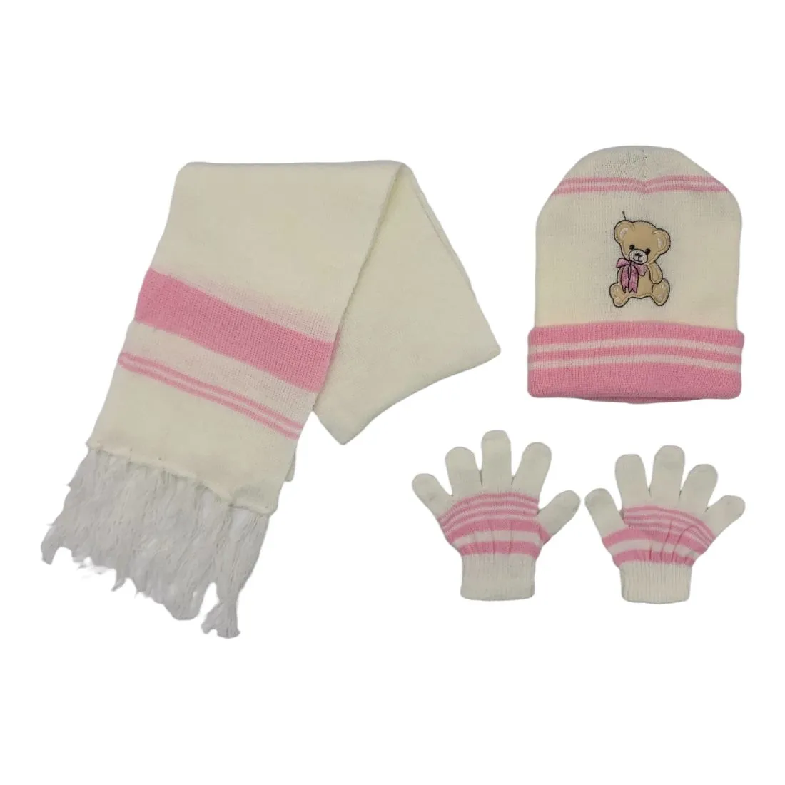 Empire Cove 3 Piece Kids Winter Knit Beanie Set Gloves Hats Scarves Girls Boys