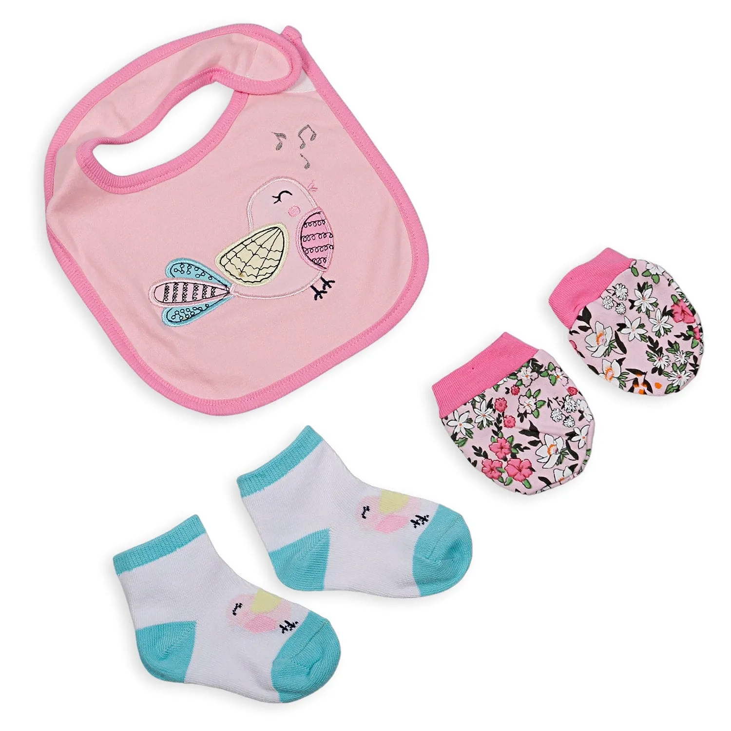 Feeding Bibs Socks And Mittens Set Of 3 Nightingale Pink