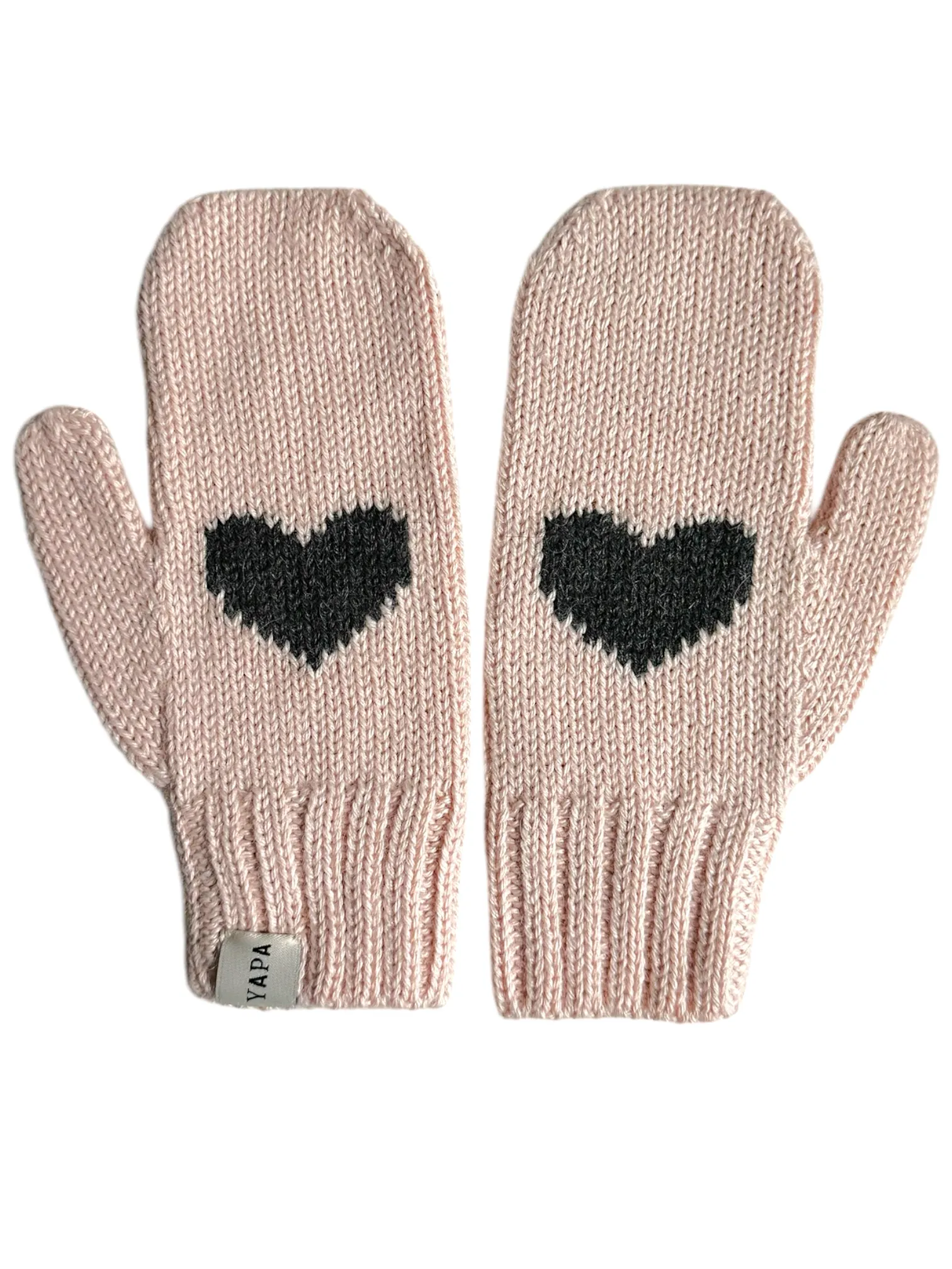 Fluffy Alpaca Heart Mittens