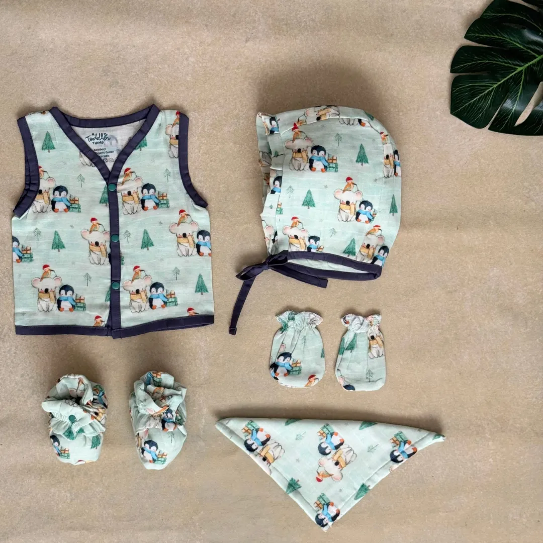 Forest  Fun - Muslin 5 Piece Gift Set (0-3 Months)