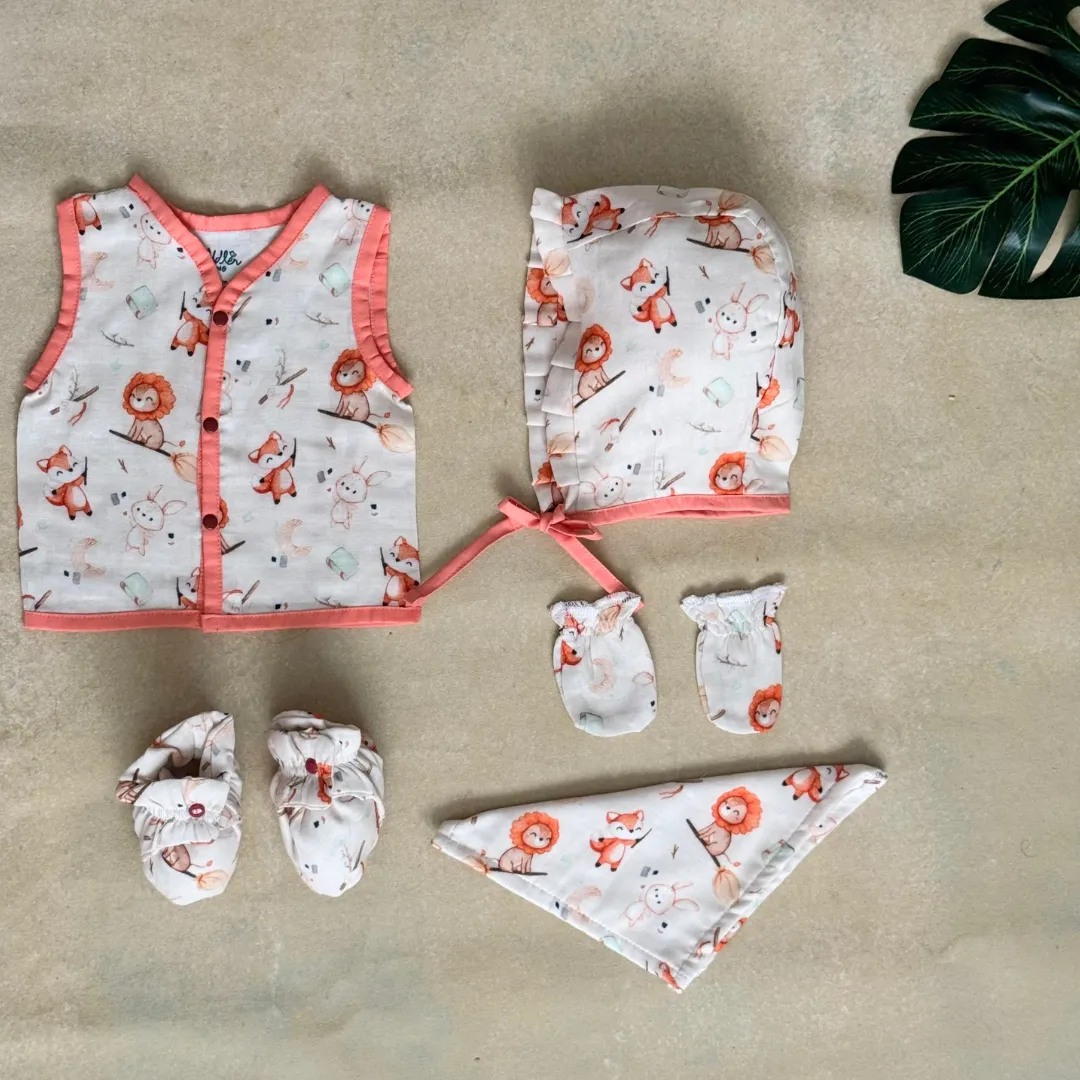 Forest  Fun - Muslin 5 Piece Gift Set (0-3 Months)