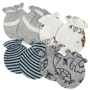 Gerber® 4-Pack Baby Boys Jungle No Scratch Mittens Set