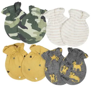 Gerber® 4-Pack Baby Boys Tiger No Scratch Mittens Set