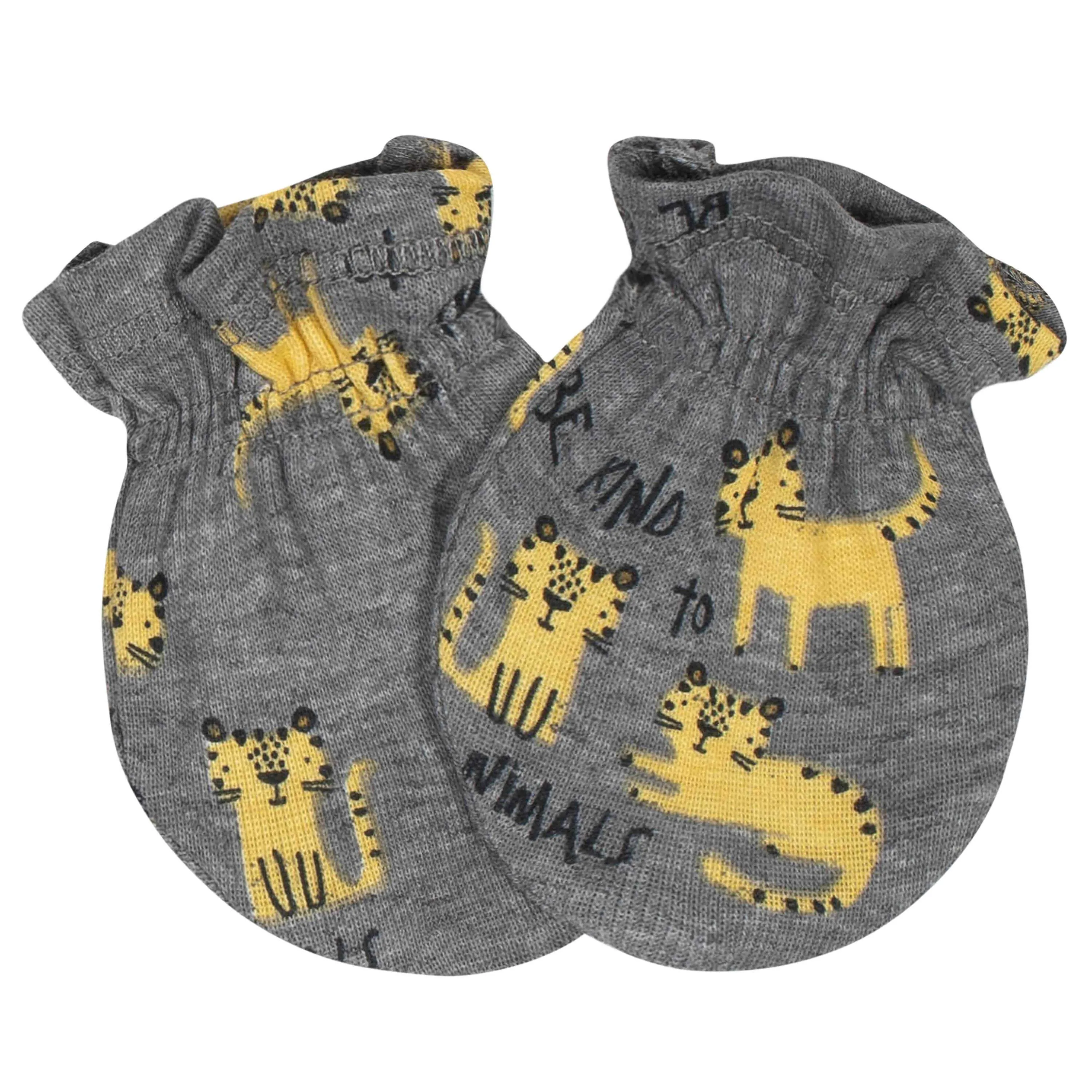 Gerber® 4-Pack Baby Boys Tiger No Scratch Mittens Set