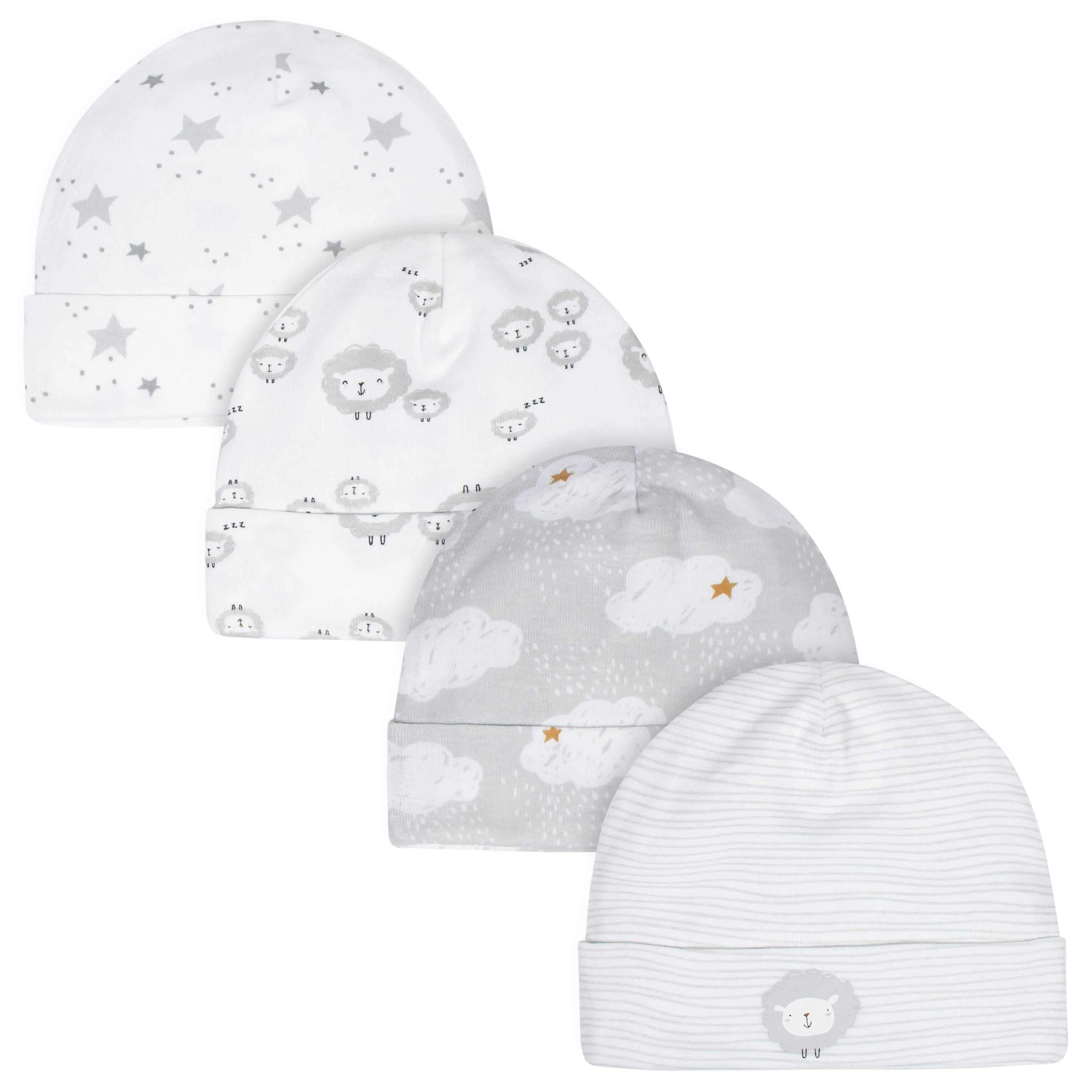 Gerber® 4-Pack Baby Neutral Sheep Caps